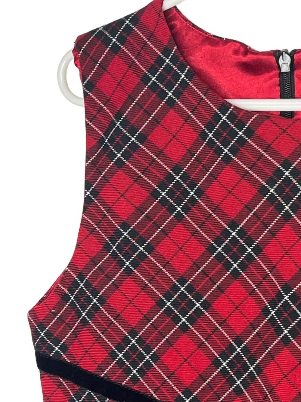 Childrens Place Girls Size 10 Red Plaid Dress Holiday Christmas Sleeveless